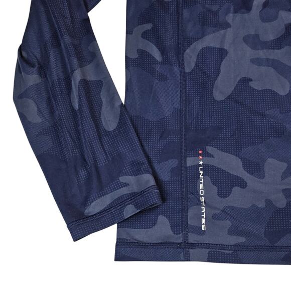 RLX Ralph Lauren Shirt Mens Medium Blue Camo US Ryder Cup Team Pullover 2016 - Picture 7 of 16